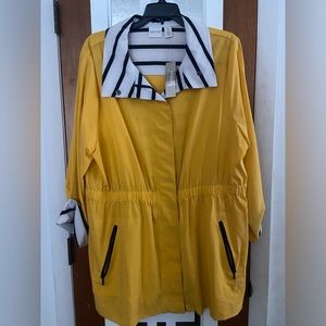 *NEW* Chico’s Gorgeous Yellow Lightweight Jacket w/Stripe Accents Size 3